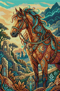 Thumbnail for Mystical Ornate Horse in Ruins, 40x60 cm diamond painting – full design preview without the close-up inset