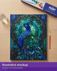 Thumbnail for Finished paint by numbers mockup - Mystical Peacock Art 40x50cm