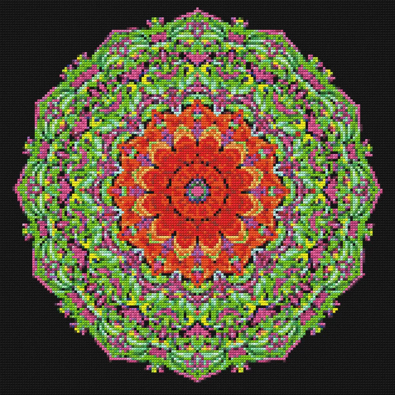 Diamond Pattern - Natural Colors Mandala