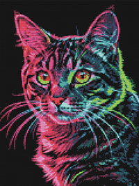Thumbnail for Diamond Pattern - Neon Cat Portrait