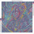 Thumbnail for Diamond painting adhesive canvas preview - Neon Cyberpunk Girl Portrait