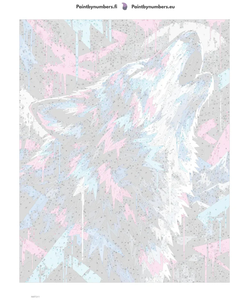 Paint by numbers numbered canvas - Neon Graffiti Wolf 40x50cm