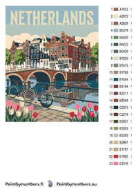 Thumbnail for Color chart and instructions - Netherlands Travel Poster 40x50cm