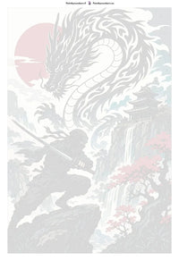 Thumbnail for Numbered canvas - Ninja and Dragon Cliff 40x50cm