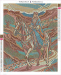 Thumbnail for Diamond painting adhesive canvas preview - Noble Woman Riding Horse