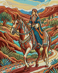 Thumbnail for Noble Woman Riding Horse, 40x50 cm diamond painting – full design preview without the close-up inset