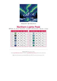 Thumbnail for DMC color chart for Northern Lights Peak diamond painting - 12 colors