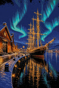 Thumbnail for Diamond painting pattern chart - Northern Lights Ship