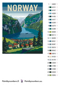 Thumbnail for Color chart and instructions - Norway Travel Poster 40x50cm