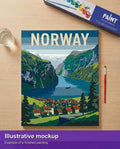Thumbnail for Illustration of the completed paint by numbers - Norway Travel Poster 40x50cm