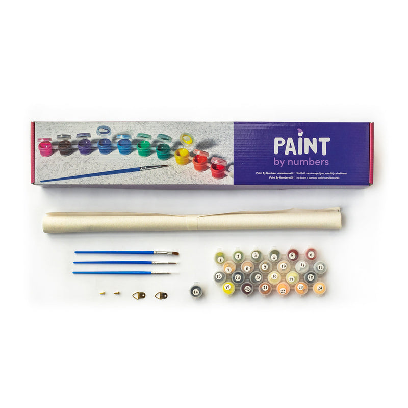 Bloom By The Window paint by numbers kit contents