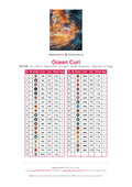 Thumbnail for Ocean Curl diamond painting color chart – 37 DMC colors