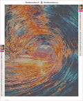 Thumbnail for Ocean Curl diamond painting adhesive canvas 40x50cm