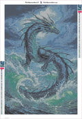 Thumbnail for Ocean Dragon diamond painting adhesive canvas 40x60cm