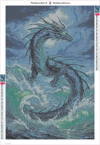 Thumbnail for Ocean Dragon diamond painting adhesive canvas 40x60cm
