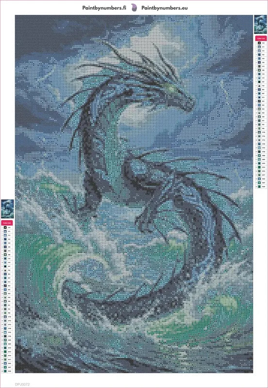 Ocean Dragon diamond painting adhesive canvas 40x60cm