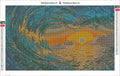 Thumbnail for Diamond painting adhesive canvas preview - Ocean Sunset Wave