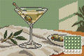 Thumbnail for Olive Glass on Linen, 30x20 cm diamond painting – finished design preview with a close-up of round drills