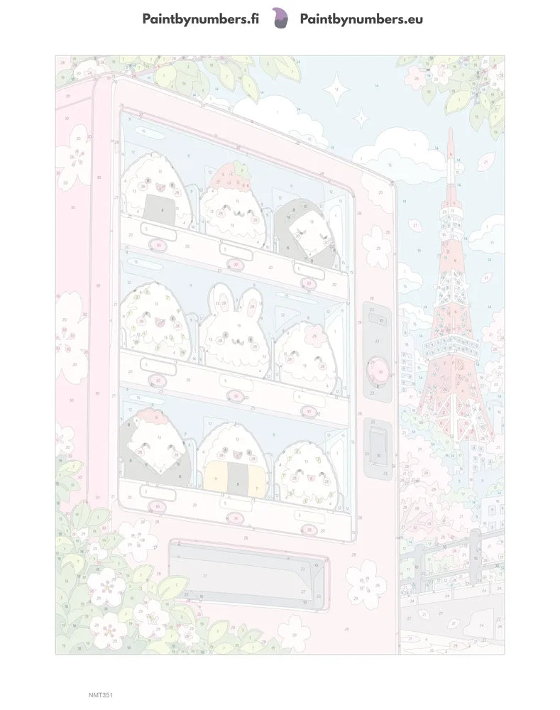 Paint by numbers numbered canvas - Onigiri Vending Machine 30x40cm