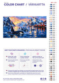 Thumbnail for Paint color chart and instructions - Orcas in the Fjord 80x40cm