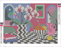 Thumbnail for Diamond painting adhesive canvas preview - Orchid Disco Still Life