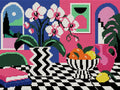 Thumbnail for Orchid Disco Still Life, 40x30 cm diamond painting – full design preview without the close-up inset