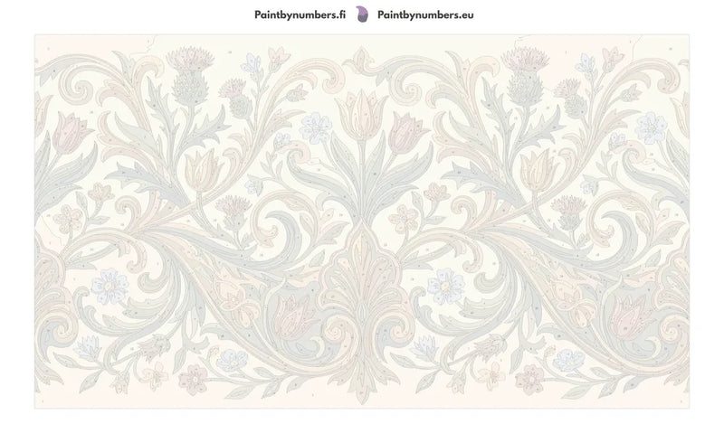 Numbered canvas - Ornamental Flowers Pattern 70x40cm