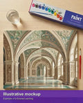 Thumbnail for Illustration of the finished paint by numbers - Ornate Arched Hallway 50x40cm