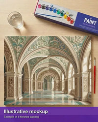 Thumbnail for Illustration of the finished paint by numbers - Ornate Arched Hallway 50x40cm