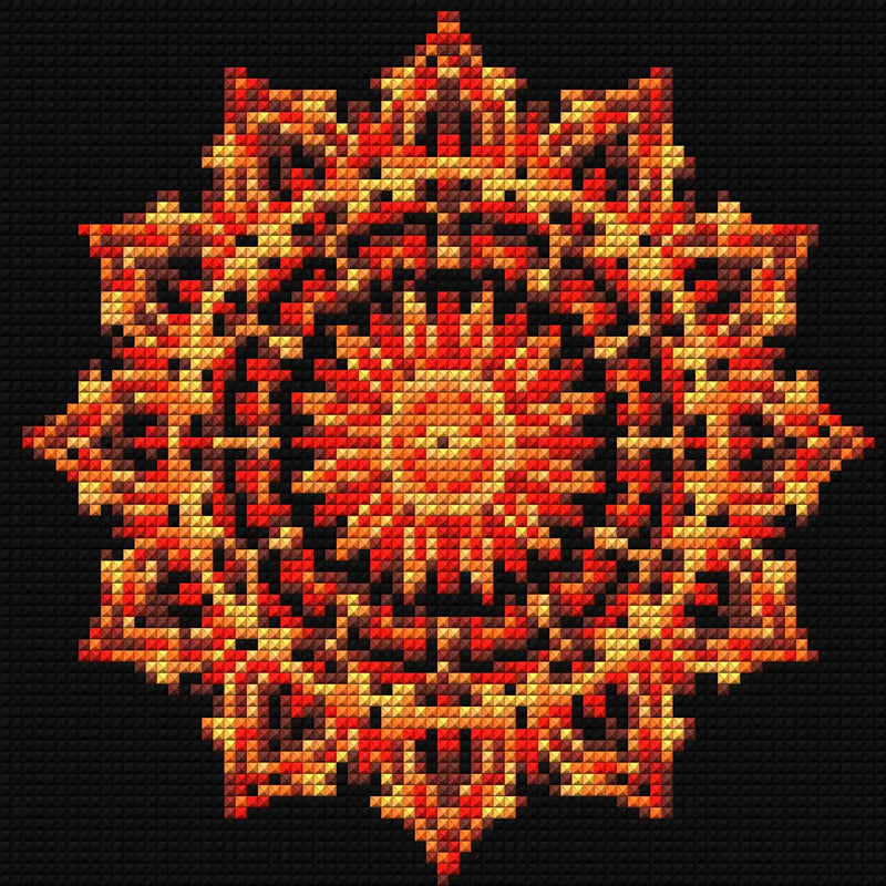 Diamond pattern - Fiery Mandala Radiance