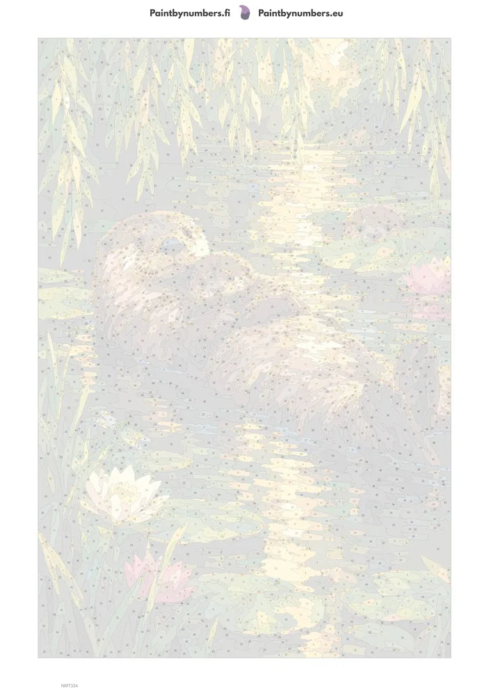 Paint by numbers numbered canvas - Otter Family 40x60cm