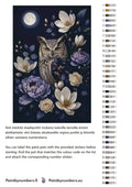 Thumbnail for Paint color chart and instructions - Owl and Flowers at Night 40x60cm