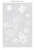 Thumbnail for Paint by numbers numbered canvas - Owl and Flowers at Night 40x60cm
