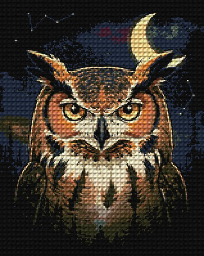 Diamond pattern - Owl in Dark
