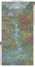 Thumbnail for Diamond painting adhesive canvas preview - Pagoda Stream