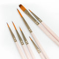 Thumbnail for Close-up of fine brush tips and a wide flat brush in the SINOART paint by numbers set