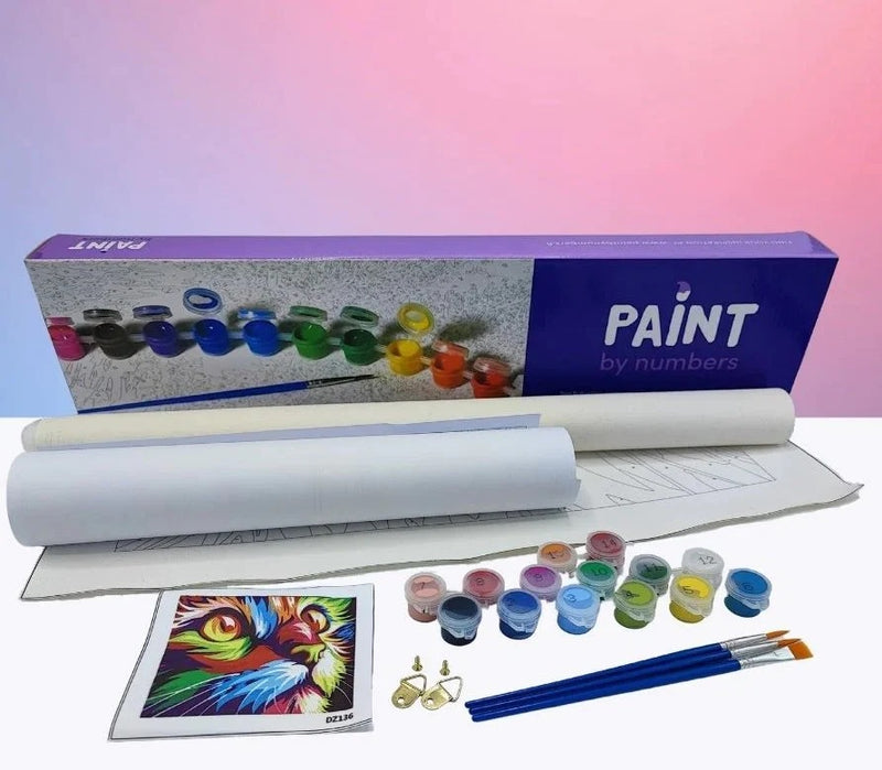 Paint by numbers kit contents