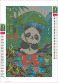 Thumbnail for Diamond painting adhesive canvas preview - Panda Cub in the Rain Boots