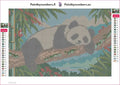 Thumbnail for Diamond painting adhesive canvas preview - Panda Nap on the Crooked Bough