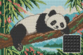 Thumbnail for Panda Nap on the Crooked Bough, 30x20 cm diamond painting – finished design preview with a close-up of square drills