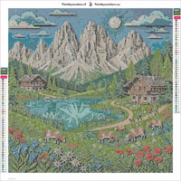Thumbnail for Papercut Dolomites diamond painting adhesive canvas 50x50cm