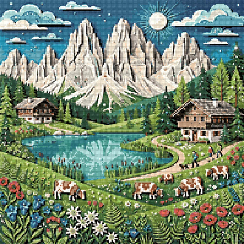 Diamond pattern - Papercut Dolomites