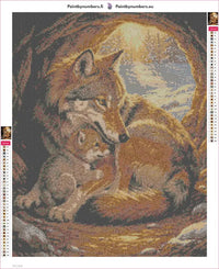 Thumbnail for Parenting Wolves diamond painting adhesive canvas 40x50cm