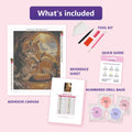 Thumbnail for Parenting Wolves 40x50cm diamond painting kit contents: adhesive canvas, color chart, tools and diamond bags