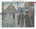 Thumbnail for Diamond painting adhesive canvas preview - Paris Street Rainy Day