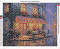 Thumbnail for Parisian Café at Night diamond painting adhesive canvas 50x40cm