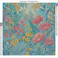 Thumbnail for Diamond painting adhesive canvas preview - Pastel Wildflower Garden