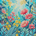 Thumbnail for Pastel Wildflower Garden, 50x50 cm diamond painting – full design preview without the close-up inset