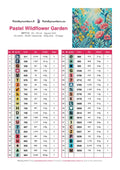 Thumbnail for DMC color chart for Pastel Wildflower Garden diamond painting - 43 colors