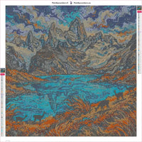 Thumbnail for Patagonian Peaks diamond painting adhesive canvas 60x60cm